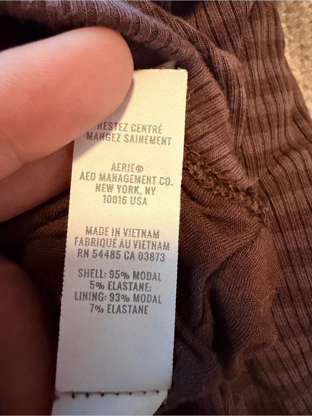 OFFLINE by Aerie Brown Stripe Ruched Crop Top XS - Picture 9 of 9